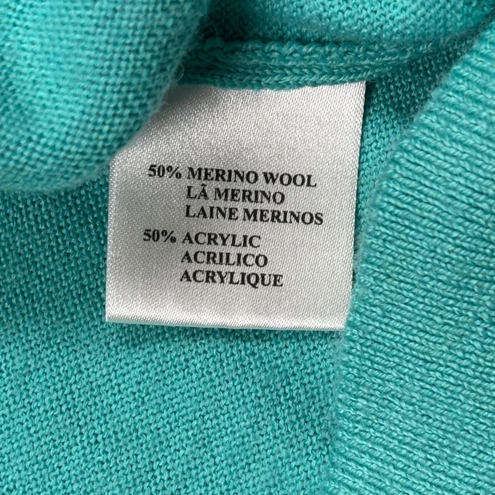 Calvin Klein Golf Vest Mens XL Teal Green Merino Wool Blend 1/4 Zip Antalya Club